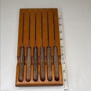Vintage Wooden Handle Stainless Steel Knife Set